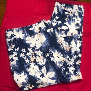 Navy and White Patterned Pants
